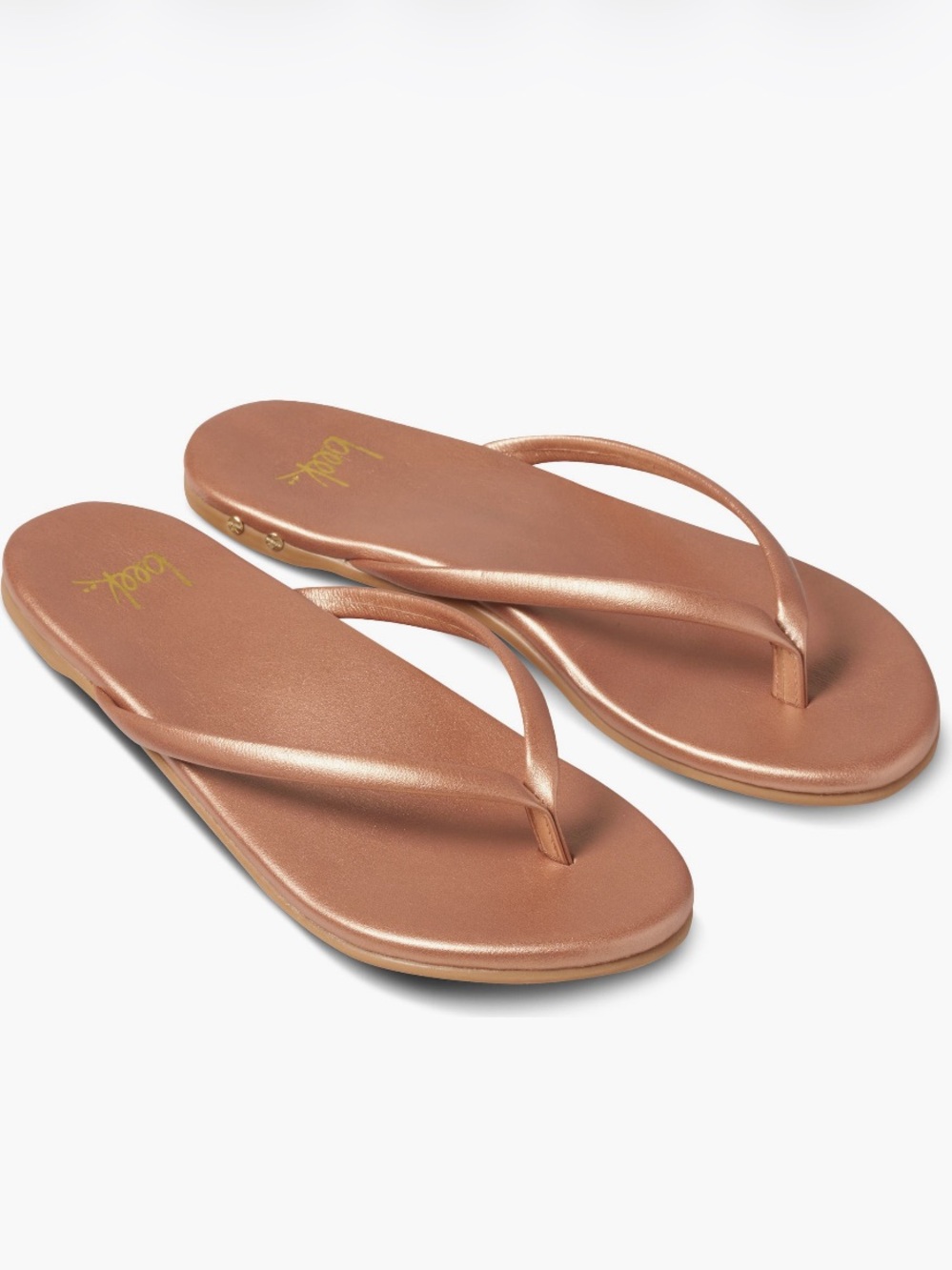 Beek Sunbeam Rose Gold Flip Flop Leather Sandals Arch Support Made in Brazil 8
